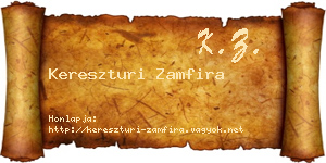 Kereszturi Zamfira névjegykártya